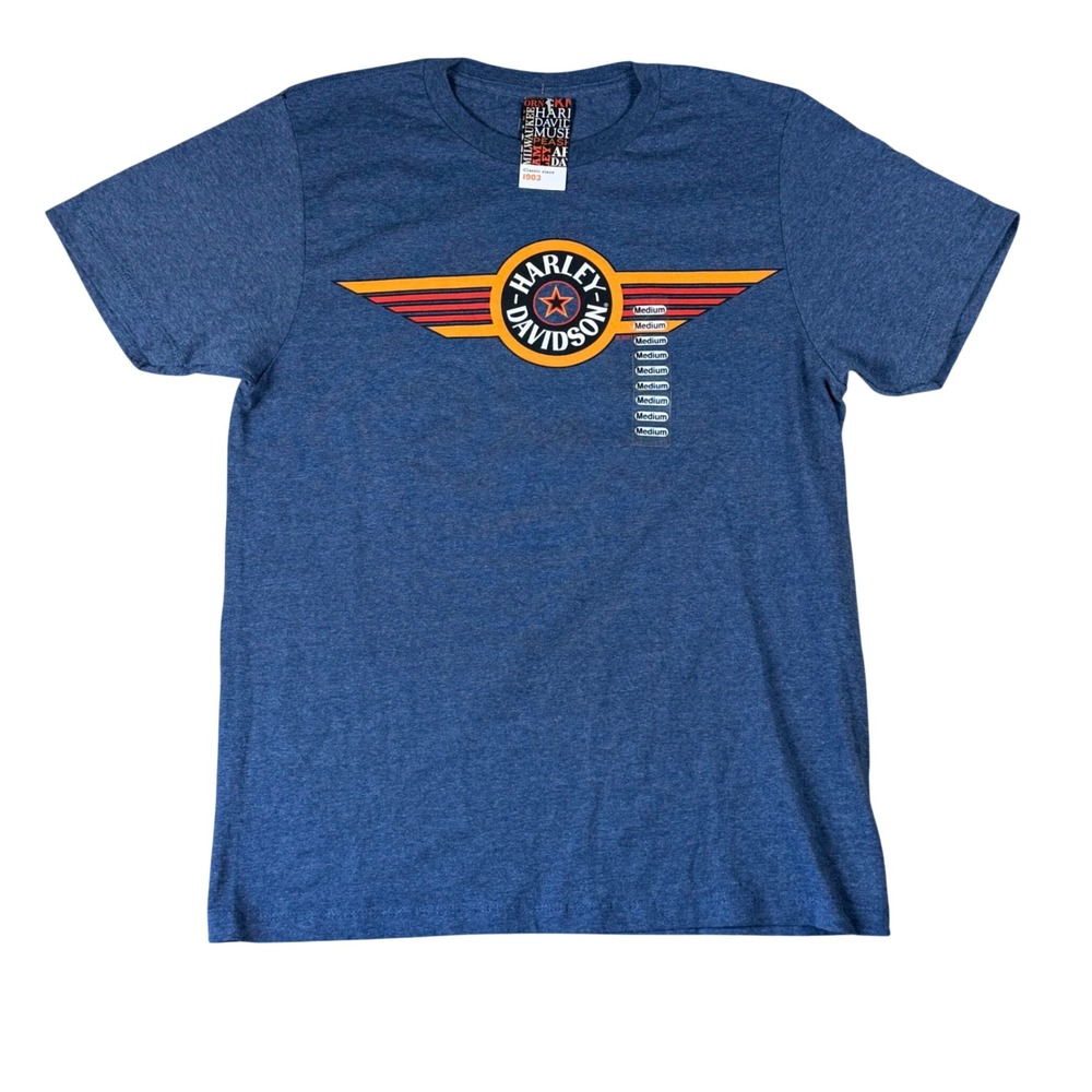 Harley-Davidson Milwaukee Museum Blue Graphic T-Shirt Mens Medium USA Cruisers